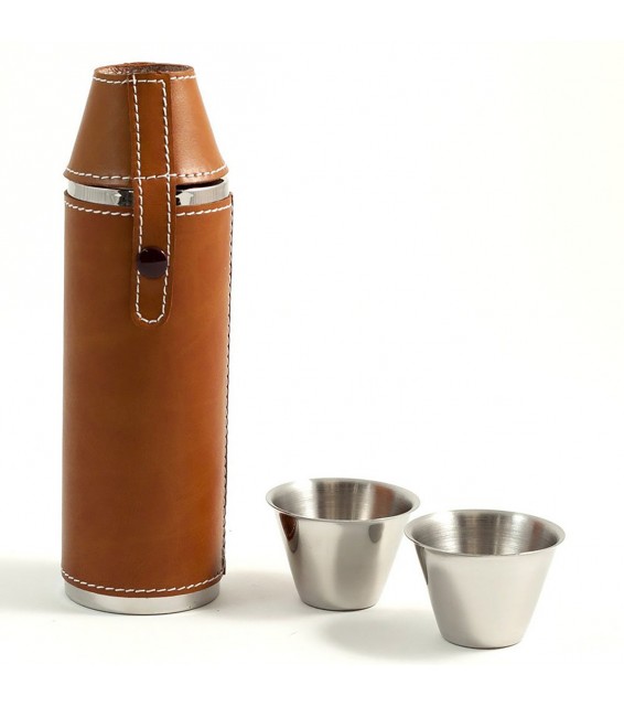 8OZ Stainless Steel  Cylinder Flask with 2 cups