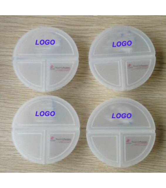 3 Slots Round Pill/Drug Box Case Storage Dispenser Holder Organizer