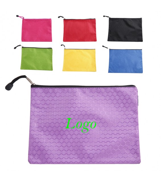 A4 Football Pattern Zipper File Pouch
