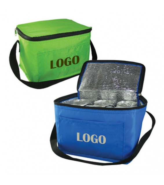 6 Pack Cooler Bag - Polyester Insulated Lunch Bags with Handle & Pocket